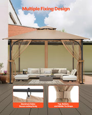 Gazebo Netting Replacement, Fit Most 10 x 10 x 7 FT Gazebo Curtain, Outdoor Garden Net, 4-Panel Sidewall Mesh V952-LTWZDL10FT10VJ6F0V0