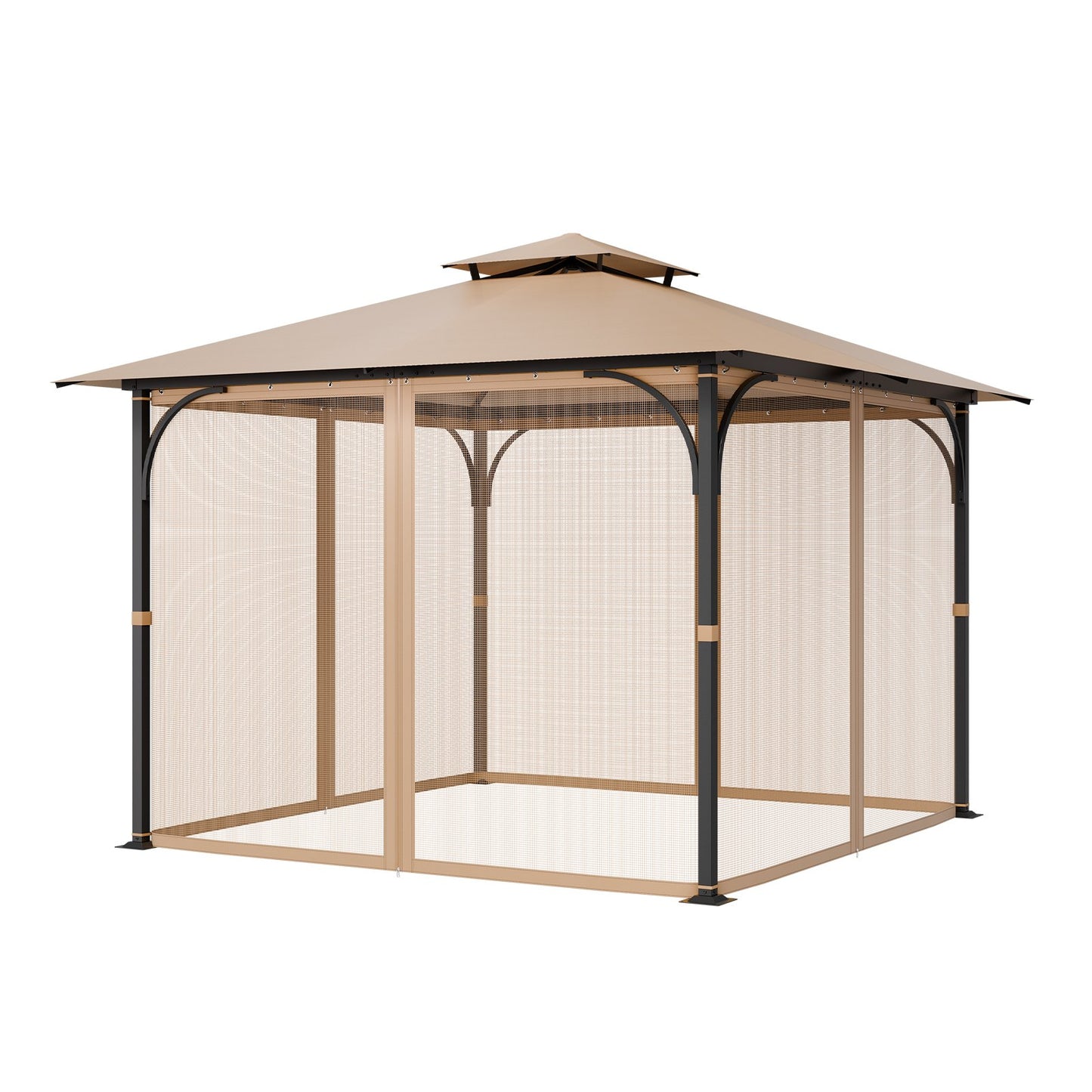 Gazebo Netting Replacement, Fit Most 10 x 10 x 7 FT Gazebo Curtain, Outdoor Garden Net, 4-Panel Sidewall Mesh V952-LTWZDL10FT10VJ6F0V0