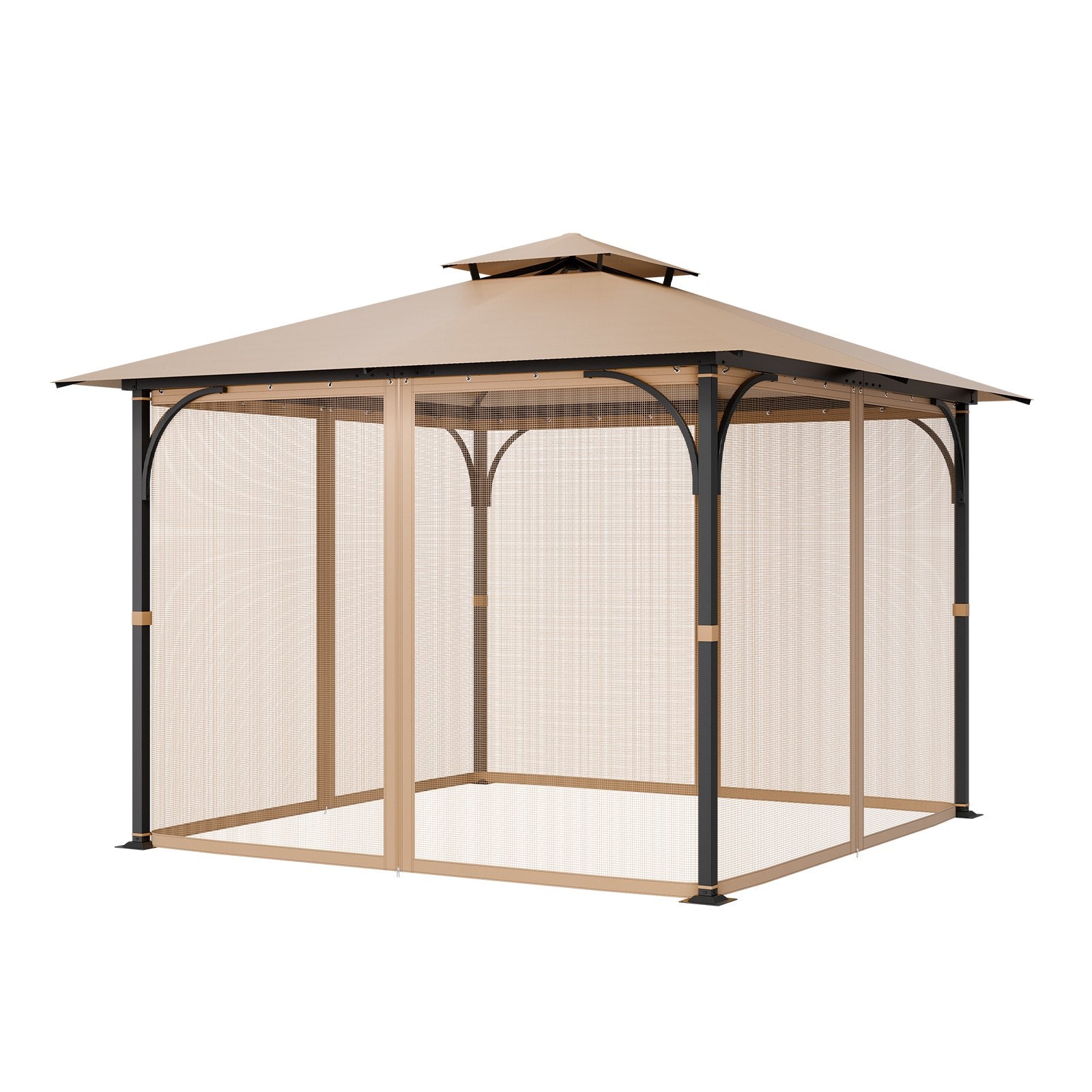 Gazebo Netting Replacement, Fit Most 10 x 10 x 7 FT Gazebo Curtain, Outdoor Garden Net, 4-Panel Sidewall Mesh V952-LTWZDL10FT10VJ6F0V0