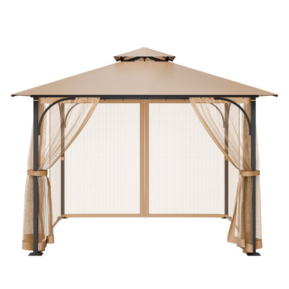 Gazebo Netting Replacement, Fit Most 10 x 10 x 7 FT Gazebo Curtain, Outdoor Garden Net, 4-Panel Sidewall Mesh V952-LTWZDL10FT10VJ6F0V0