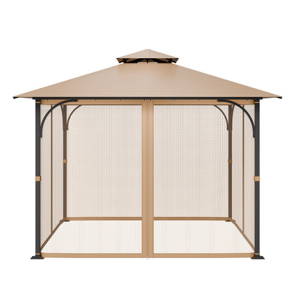 Gazebo Netting Replacement, Fit Most 10 x 10 x 7 FT Gazebo Curtain, Outdoor Garden Net, 4-Panel Sidewall Mesh V952-LTWZDL10FT10VJ6F0V0