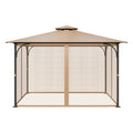 Gazebo Netting Replacement, Fit Most 10 x 12 x 7.3 FT Gazebo, Outdoor Garden Gazebo Net, 4-Panel Sidewall V952-LTWZDL10FT12CIV6IV0