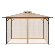 Gazebo Netting Replacement, Fit Most 10 x 12 x 7 FT Gazebo Curtain, Outdoor Garden Net, 4-Panel Sidewall Mesh V952-LTWZDL10FT12PTRC2V0