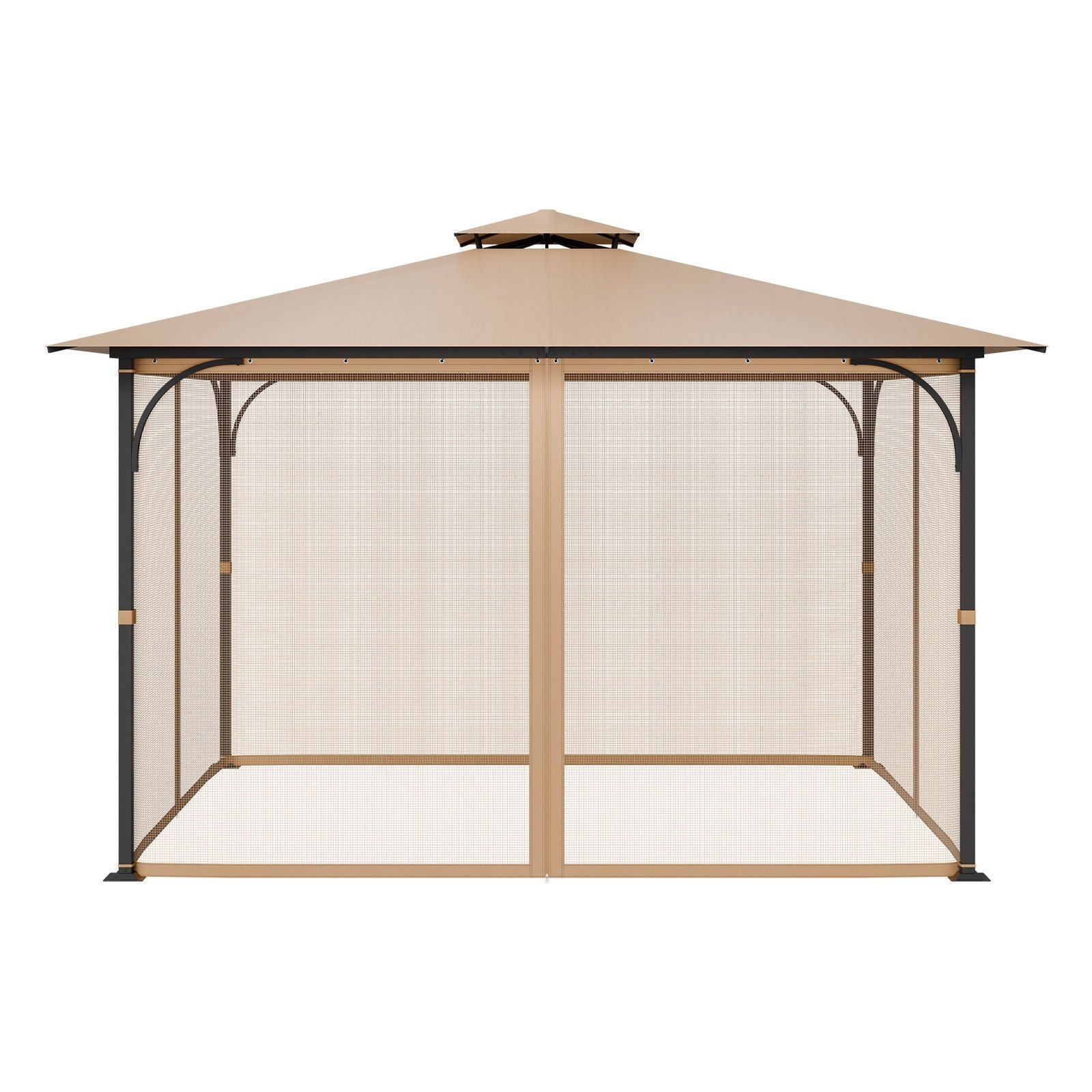 Gazebo Netting Replacement, Fit Most 10 x 12 x 7 FT Gazebo Curtain, Outdoor Garden Net, 4-Panel Sidewall Mesh V952-LTWZDL10FT12PTRC2V0