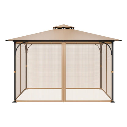 Gazebo Netting Replacement, Fit Most 10 x 12 x 7 FT Gazebo Curtain, Outdoor Garden Net, 4-Panel Sidewall Mesh V952-LTWZDL10FT12PTRC2V0
