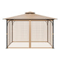 Gazebo Netting Replacement, Fit Most 10 x 12 x 7 FT Gazebo Curtain, Outdoor Garden Net, 4-Panel Sidewall Mesh V952-LTWZDL10FT12PTRC2V0