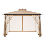 Gazebo Netting Replacement, Fit Most 10 x 12 x 7 FT Gazebo Curtain, Outdoor Garden Net, 4-Panel Sidewall Mesh V952-LTWZDL10FT12PTRC2V0