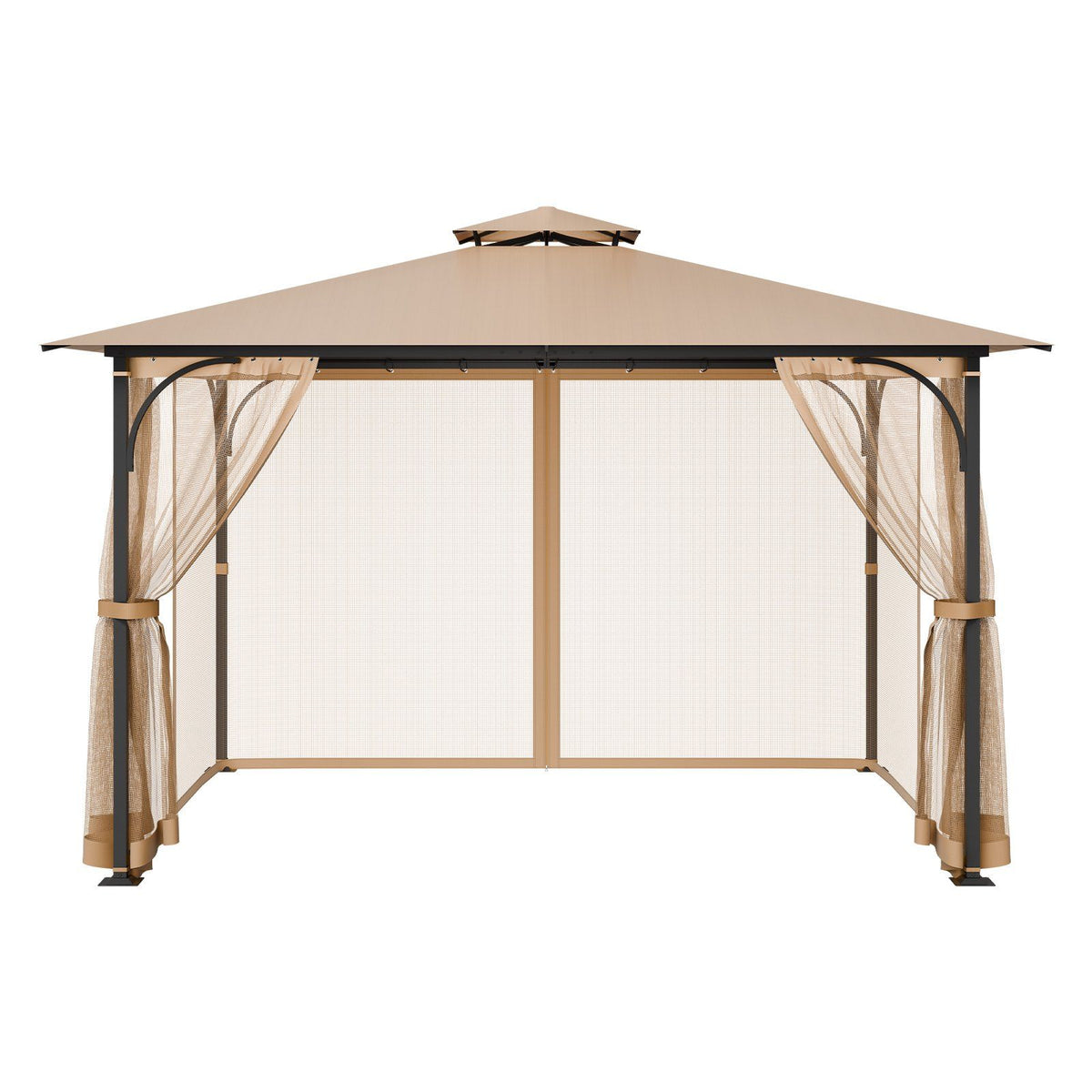 Gazebo Netting Replacement, Fit Most 10 x 12 x 7 FT Gazebo Curtain, Outdoor Garden Net, 4-Panel Sidewall Mesh V952-LTWZDL10FT12PTRC2V0