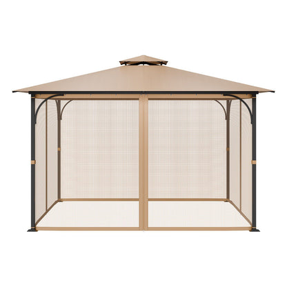 Gazebo Netting Replacement, Fit Most 10 x 12 x 7 FT Gazebo Curtain, Outdoor Garden Net, 4-Panel Sidewall Mesh V952-LTWZDL10FT12PTRC2V0
