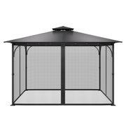 Gazebo Netting Replacement, Fit Most 12 x 12 x 7.5 FT Gazebo Curtain, Outdoor Garden Net, 4-Panel Sidewall V952-LTWZDL12FT12G6AC0V0