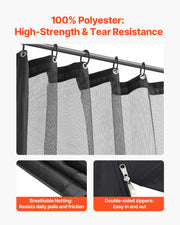 Gazebo Netting Replacement, Fit Most 12 x 12 x 7.5 FT Gazebo Curtain, Outdoor Garden Net, 4-Panel Sidewall V952-LTWZDL12FT12G6AC0V0