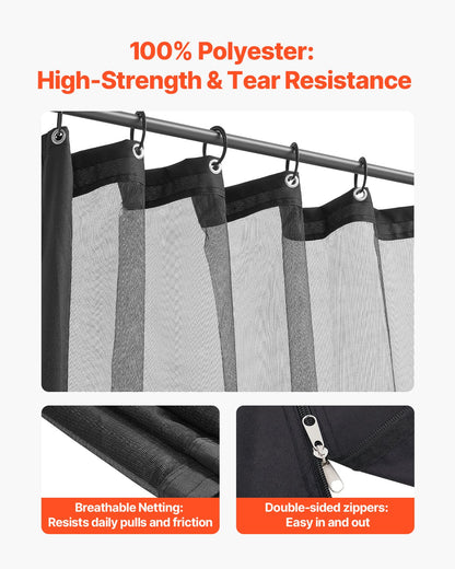Gazebo Netting Replacement, Fit Most 12 x 12 x 7.5 FT Gazebo Curtain, Outdoor Garden Net, 4-Panel Sidewall V952-LTWZDL12FT12G6AC0V0