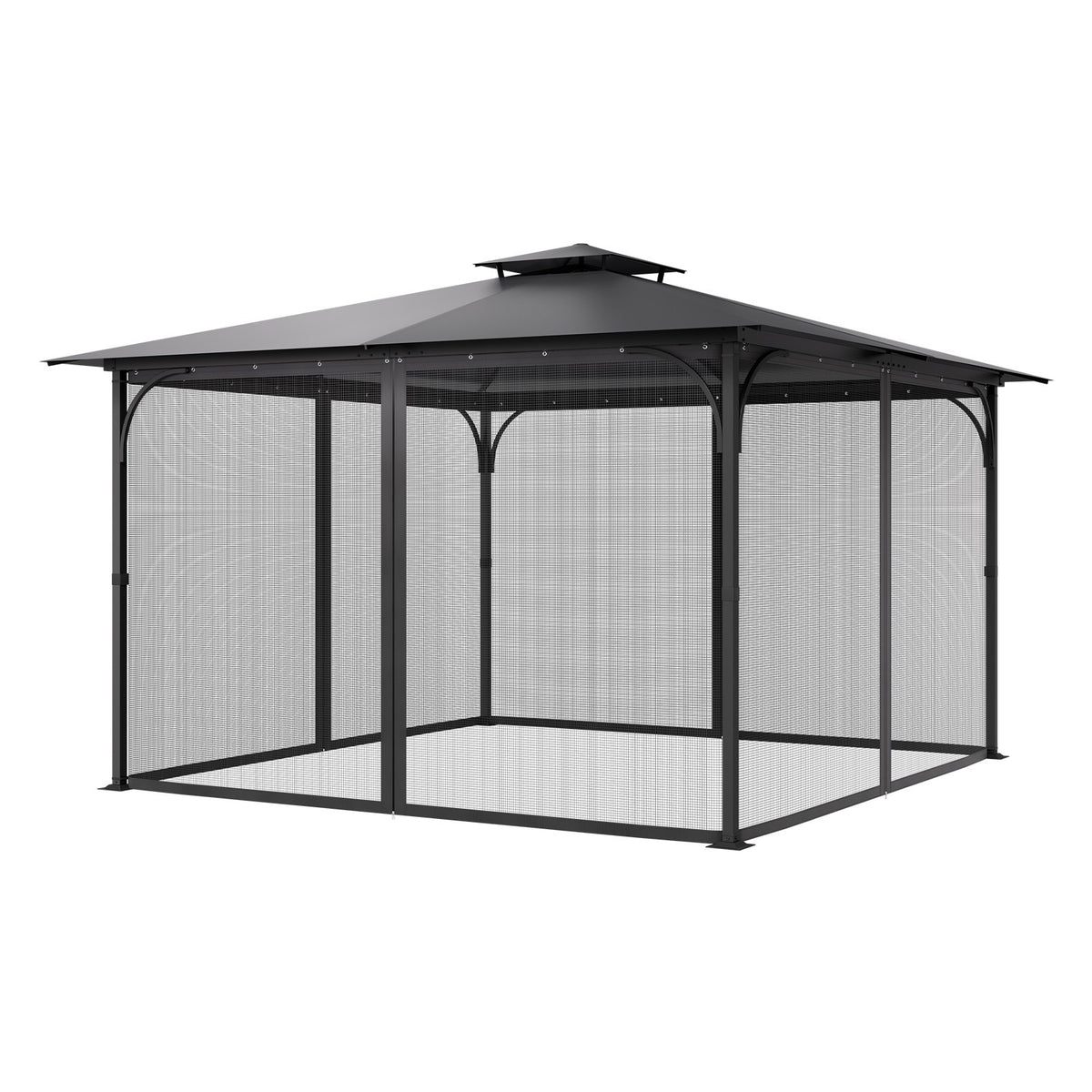 Gazebo Netting Replacement, Fit Most 12 x 12 x 7.5 FT Gazebo Curtain, Outdoor Garden Net, 4-Panel Sidewall V952-LTWZDL12FT12G6AC0V0