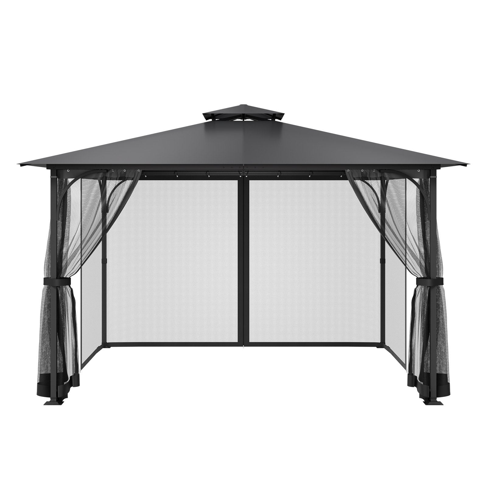 Gazebo Netting Replacement, Fit Most 12 x 12 x 7.5 FT Gazebo Curtain, Outdoor Garden Net, 4-Panel Sidewall V952-LTWZDL12FT12G6AC0V0