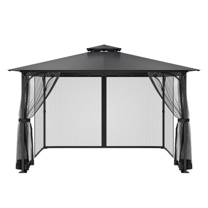 Gazebo Netting Replacement, Fit Most 12 x 12 x 7.5 FT Gazebo Curtain, Outdoor Garden Net, 4-Panel Sidewall V952-LTWZDL12FT12G6AC0V0