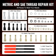 49-Piece Thread Chaser Set, UNC UNF and Metric Thread Restorer Tool, Rethreading Tool Kit with 22 Taps 24 V952-LWCXTZGYZ49PKBLRIV0