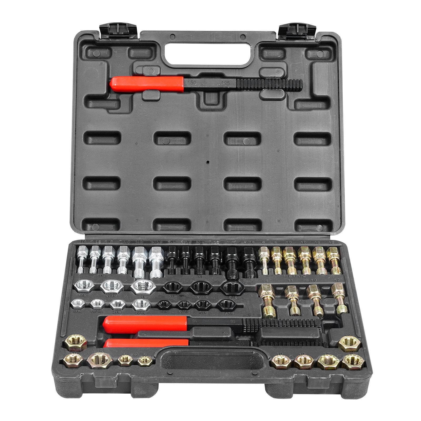 49-Piece Thread Chaser Set, UNC UNF and Metric Thread Restorer Tool, Rethreading Tool Kit with 22 Taps 24 V952-LWCXTZGYZ49PKBLRIV0