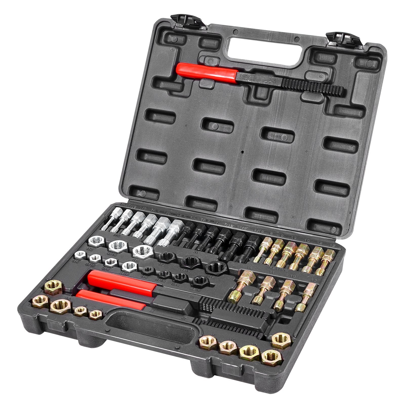 49-Piece Thread Chaser Set, UNC UNF and Metric Thread Restorer Tool, Rethreading Tool Kit with 22 Taps 24 V952-LWCXTZGYZ49PKBLRIV0