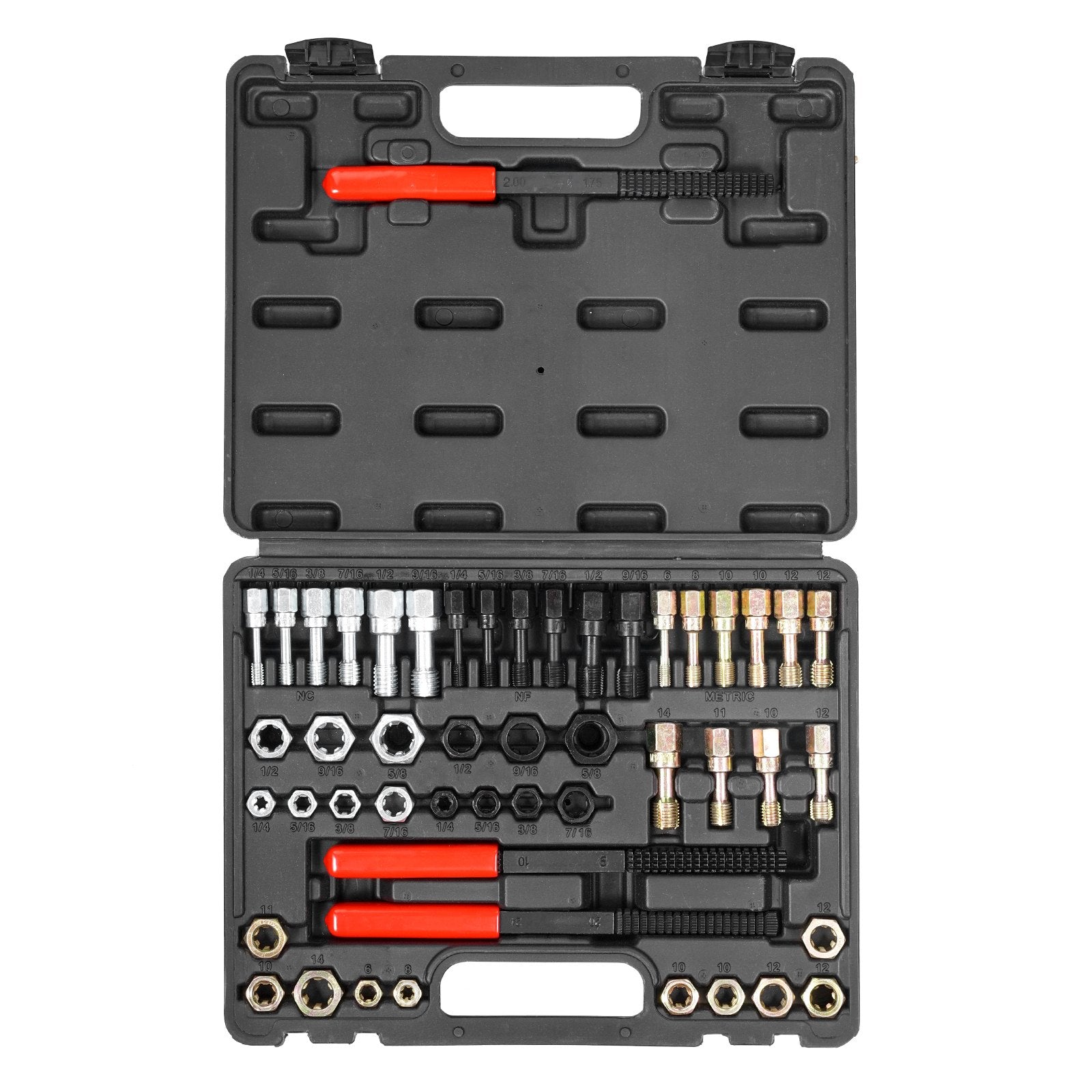 49-Piece Thread Chaser Set, UNC UNF and Metric Thread Restorer Tool, Rethreading Tool Kit with 22 Taps 24 V952-LWCXTZGYZ49PKBLRIV0