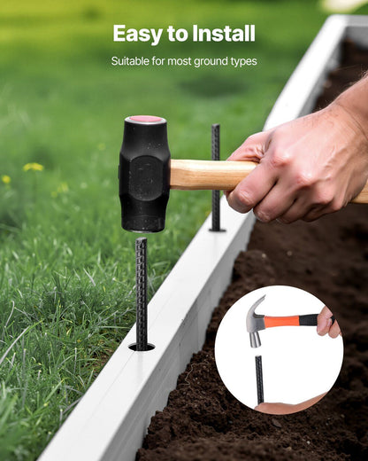 Rebar Stakes, 406.4 mm, Heavy-Duty 11.5 mm Diameter, Straight Galvanized Steel Ground Anchors with Chisel V952-LWDDIJ16YC12WII5A001V0