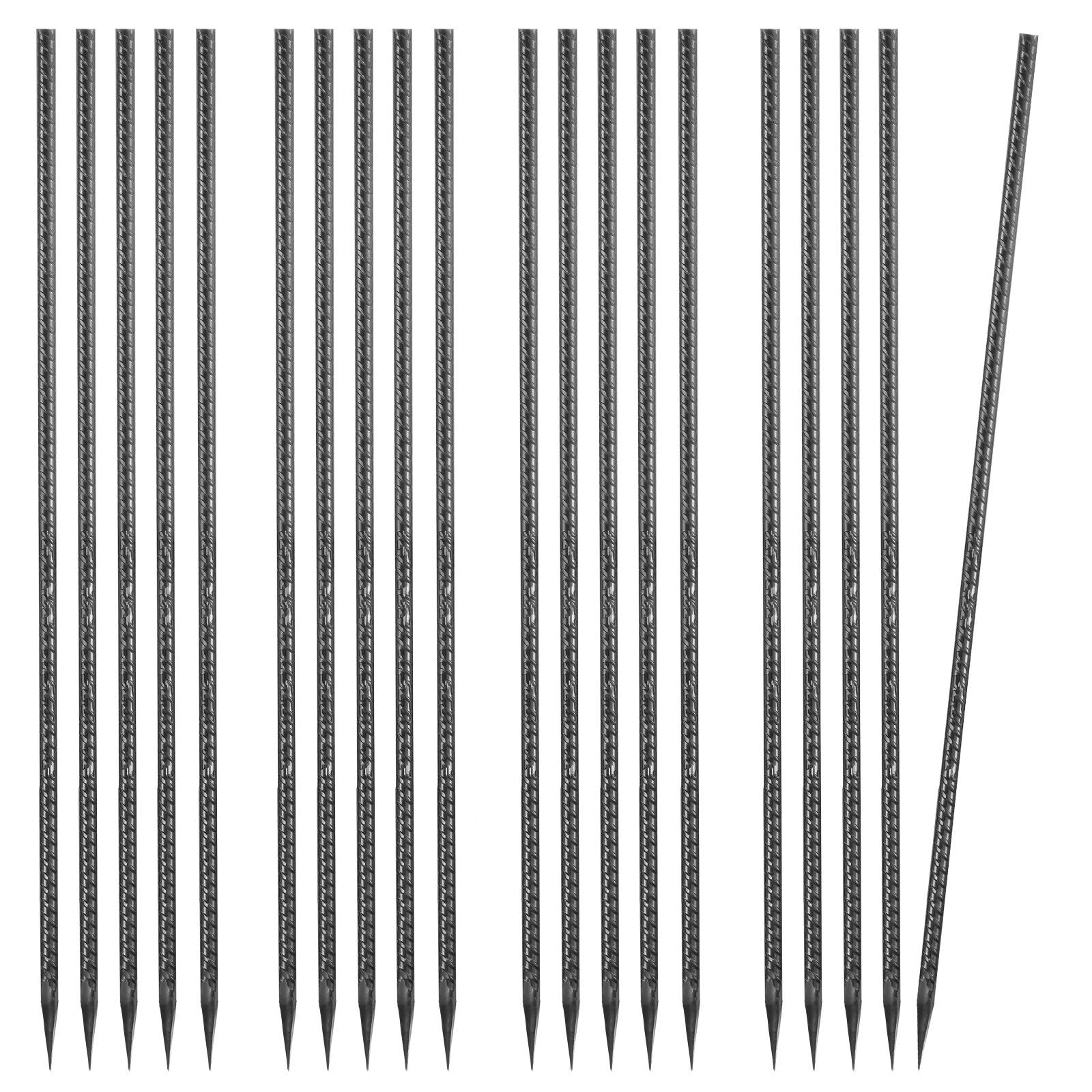 Rebar Stakes, 609.6 mm, Heavy-Duty 12 mm Diameter, Straight Galvanized Steel Ground Anchors with Chisel Point V952-LWDDIJ24YC12MNNC0001V0
