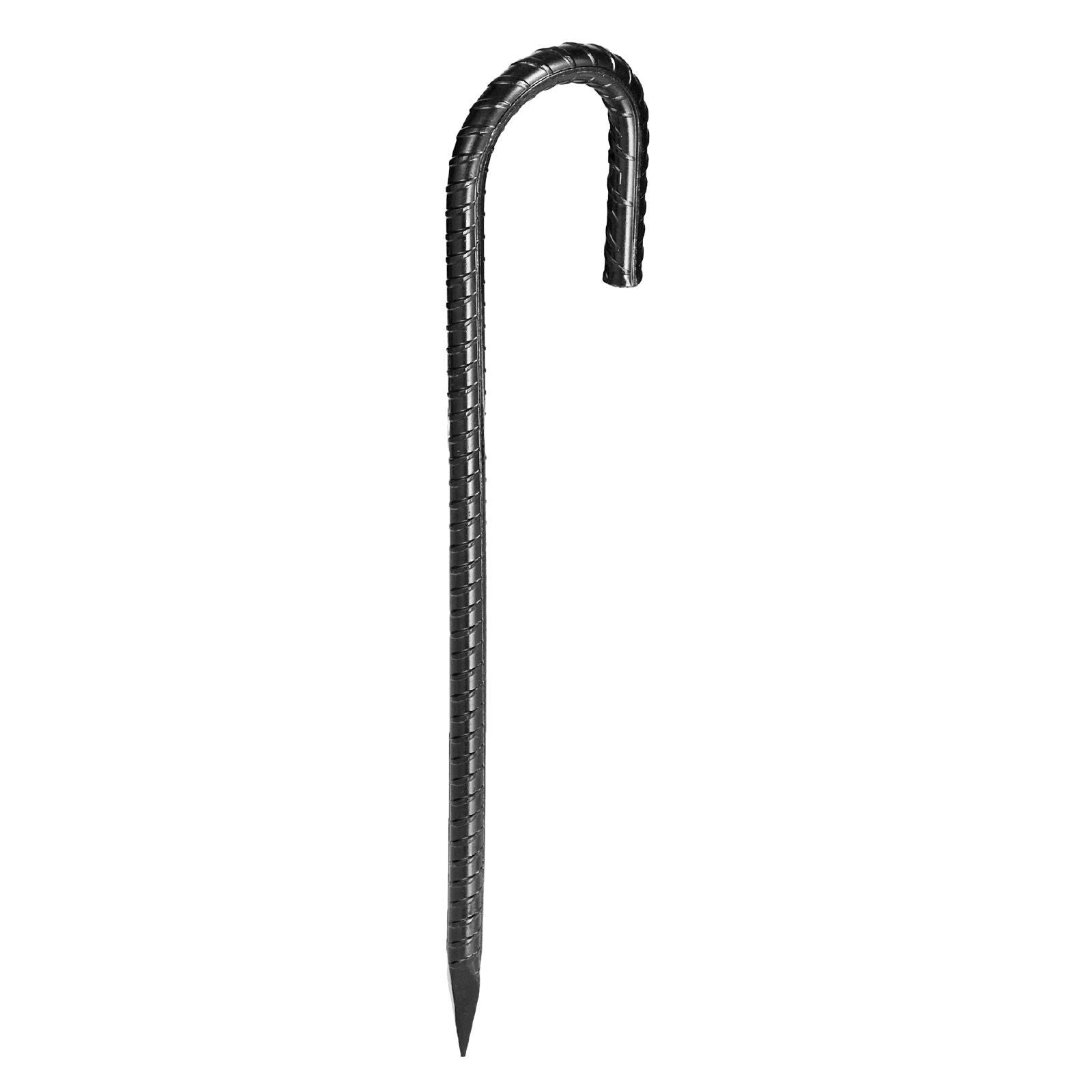 Rebar Stakes, 304.8 mm, Heavy-Duty 10 mm Diameter J Hook, Galvanized Steel Ground Anchors with Chisel Point V952-LWDDJG12YC10BGDOH001V0