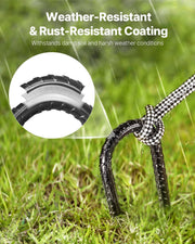 Rebar Stakes, 304.8 mm, Heavy-Duty 10 mm Diameter J Hook, Galvanized Steel Ground Anchors with Chisel Point V952-LWDDJG12YC10BGDOH001V0