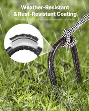 Rebar Stakes, 406.4 mm, Heavy-Duty 10 mm Diameter J Hook, Galvanized Steel Ground Anchors with Chisel Point V952-LWDDJG16YC10U07F7001V0