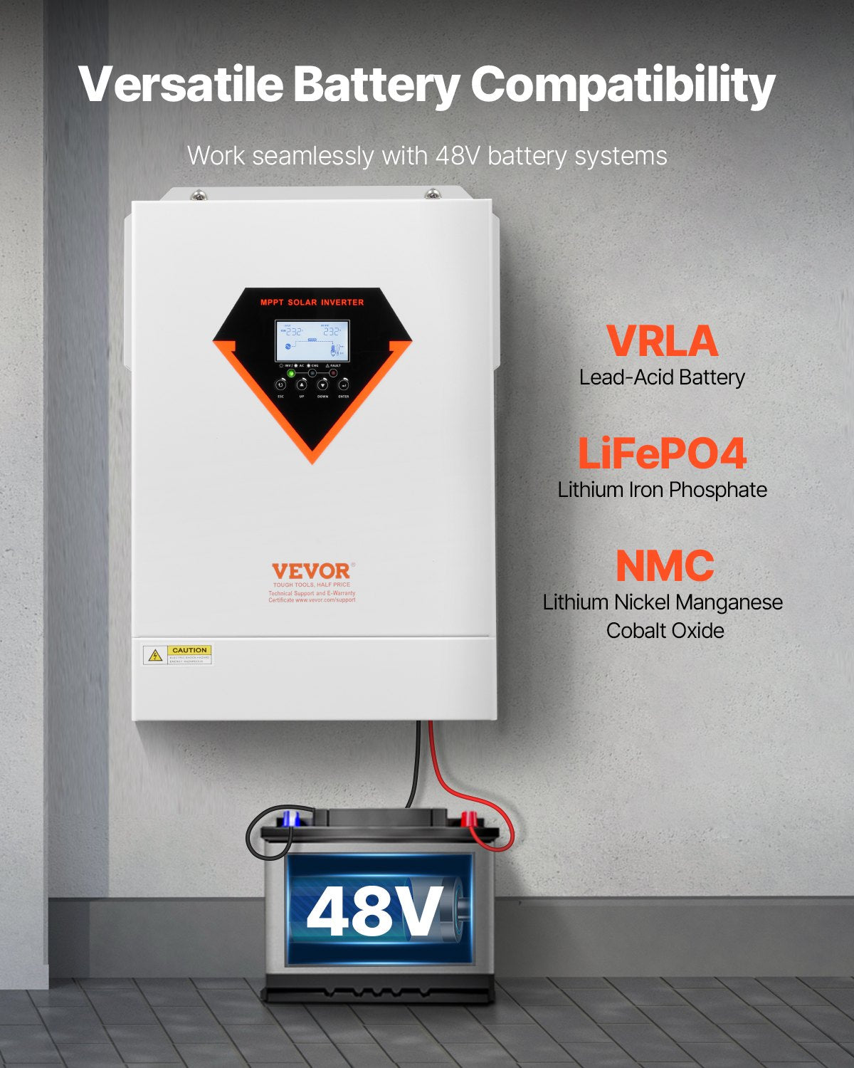 Hybrid Solar Inverter, 6000W, All in One Pure Sine Wave Power Inverter Charger, 220V AC, with Built-in 120A V952-LWGPNKYTJ23038TOPV7