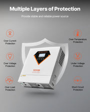 Hybrid Solar Inverter, 3500W, All in One Pure Sine Wave Power Inverter Charger, 220V AC, with Built-in 100A V952-LWGPNKYTJ230DIY24V7