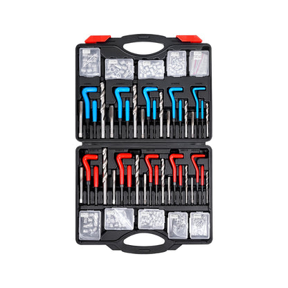 Helicoil Thread Repair Kit, 338-Piece SAE and Metric Rethreading Tool Kit, M5, M6, M8, M10, M12, 1/4", 5/16", V952-LWXLBGYZ338P3OJ45V0