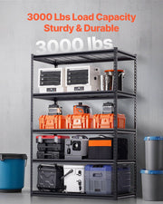Storage Shelves, 1361 kg, 5 Tier Heavy Duty Garage Shelving, 609.6 x 1219.2 x 1828.8 mm Adjustable Metal V952-LXLZLKHJ2448JA98TV0