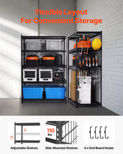 Storage Shelves, 1361 kg, 5 Tier Heavy Duty Garage Shelving, 609.6 x 1219.2 x 1828.8 mm Adjustable Metal V952-LXLZLKHJ2448JA98TV0