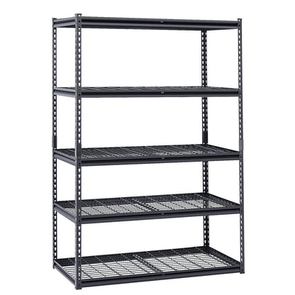 Storage Shelves, 1361 kg, 5 Tier Heavy Duty Garage Shelving, 609.6 x 1219.2 x 1828.8 mm Adjustable Metal V952-LXLZLKHJ2448JA98TV0