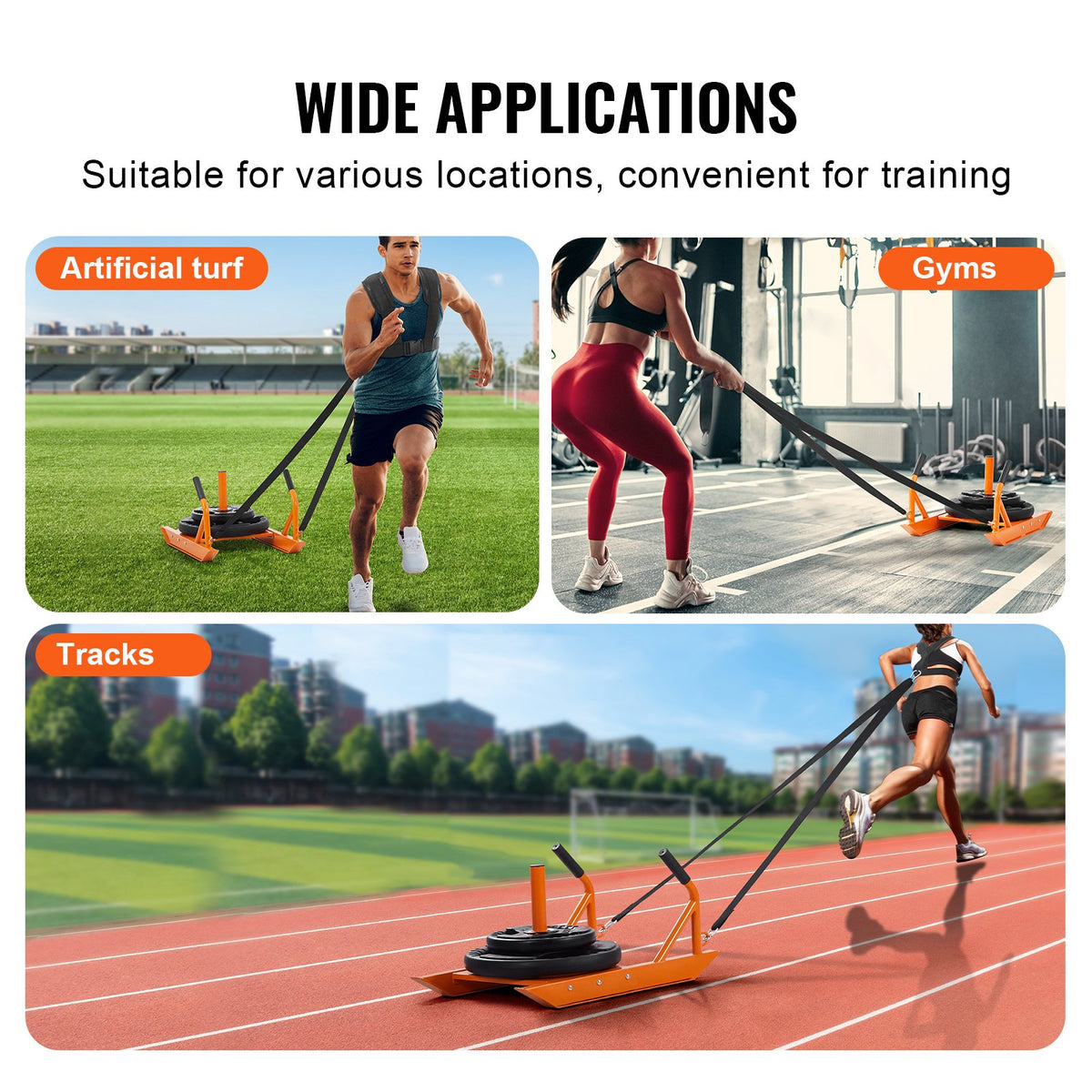 Weight Power Pull Push Sled Fitness Strength Speed Training Sled Orange V952-LXQC12YCTXDWMQYRZV0