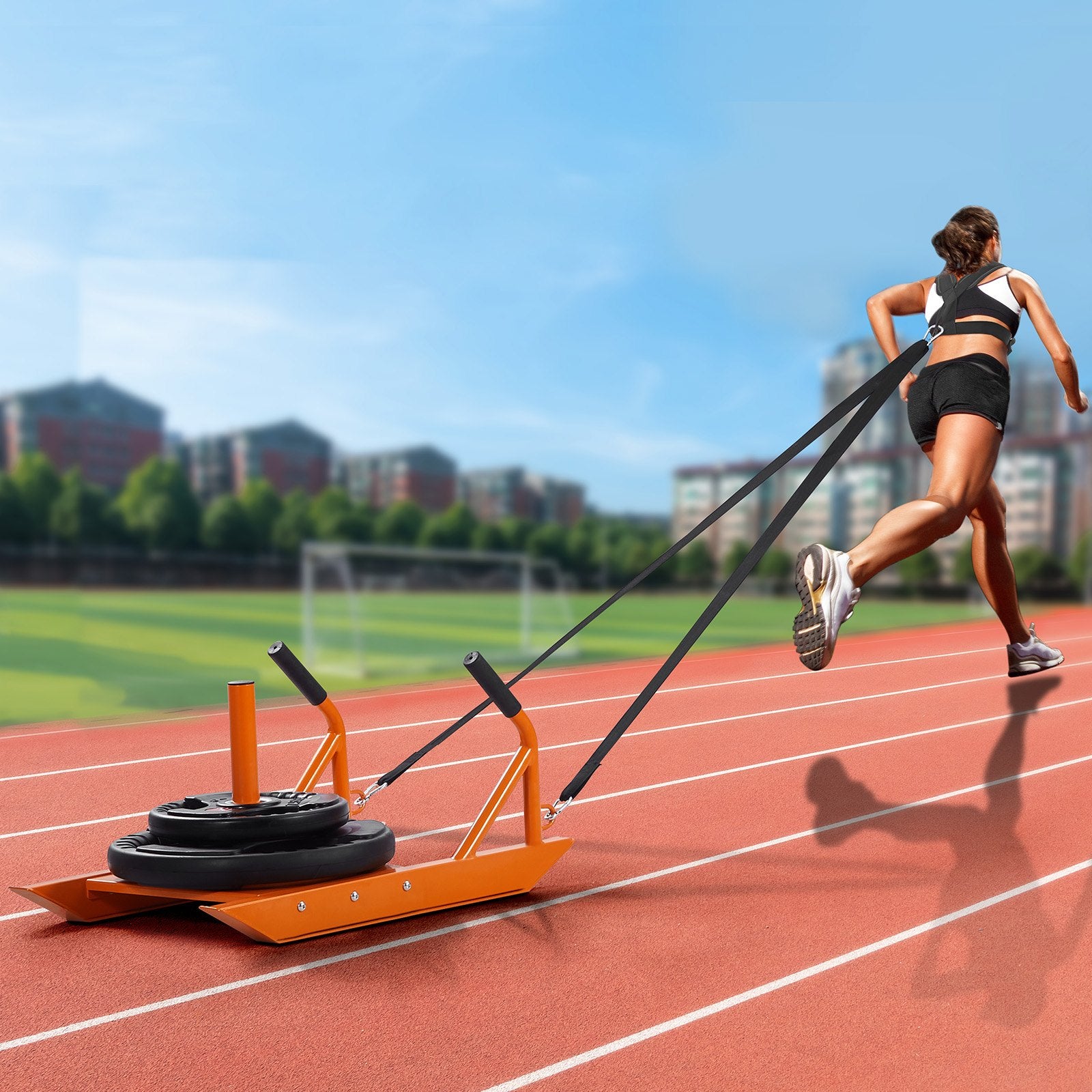 Weight Power Pull Push Sled Fitness Strength Speed Training Sled Orange V952-LXQC12YCTXDWMQYRZV0