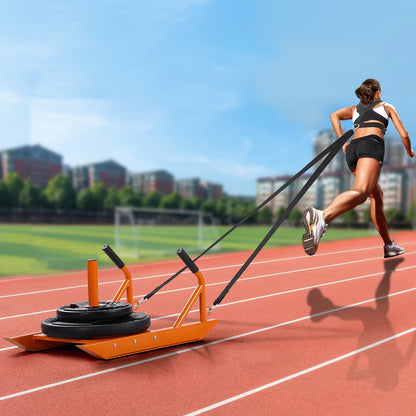 Weight Power Pull Push Sled Fitness Strength Speed Training Sled Orange V952-LXQC12YCTXDWMQYRZV0