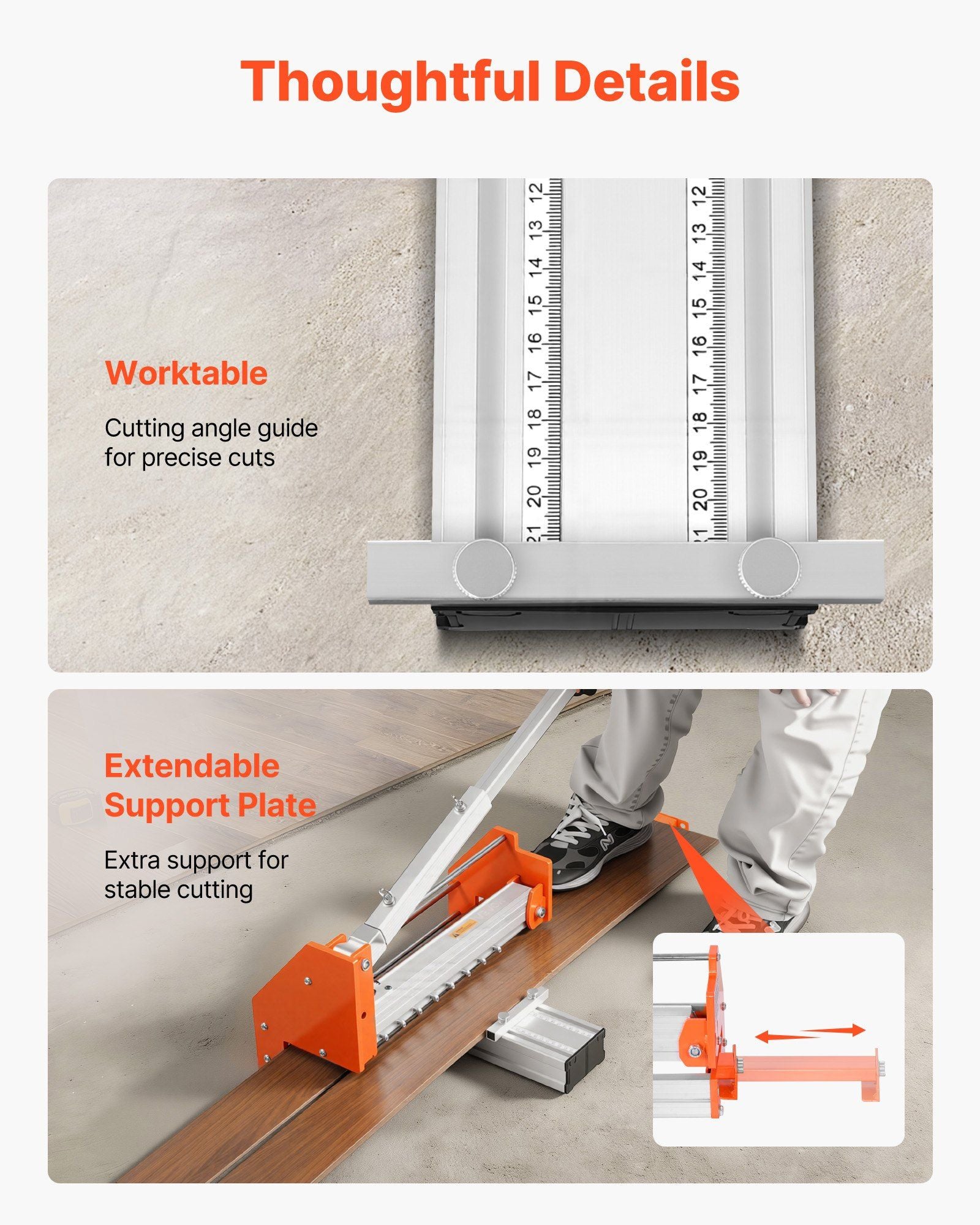 304.8mm Vinyl Floor Cutter, 12mm Thick Laminate Flooring Cutter with Upgraded Labor-Saving Aluminum-Alloy V952-LXQGDBQGJ12IODEYR001V0