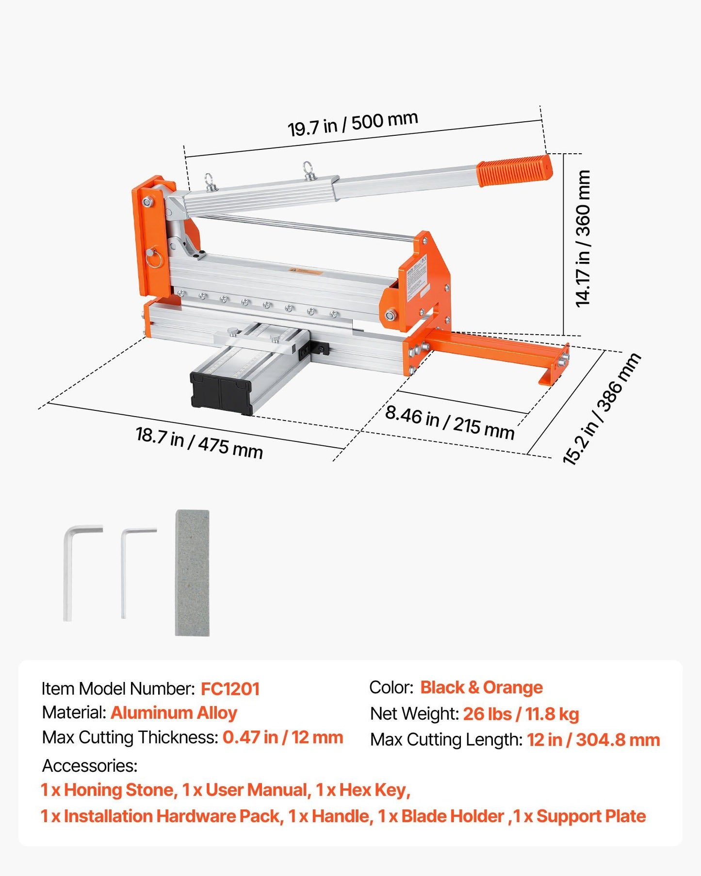 304.8mm Vinyl Floor Cutter, 12mm Thick Laminate Flooring Cutter with Upgraded Labor-Saving Aluminum-Alloy V952-LXQGDBQGJ12IODEYR001V0