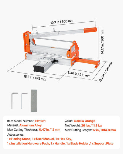 304.8mm Vinyl Floor Cutter, 12mm Thick Laminate Flooring Cutter with Upgraded Labor-Saving Aluminum-Alloy V952-LXQGDBQGJ12IODEYR001V0