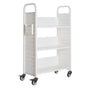 Rolling Library Book Cart, 150 kg Capacity, 77 x 38 x 122 cm Library Cart, Single Sided L-Shaped Shelves with V952-LXTSGTCBS330DZLNM001V0