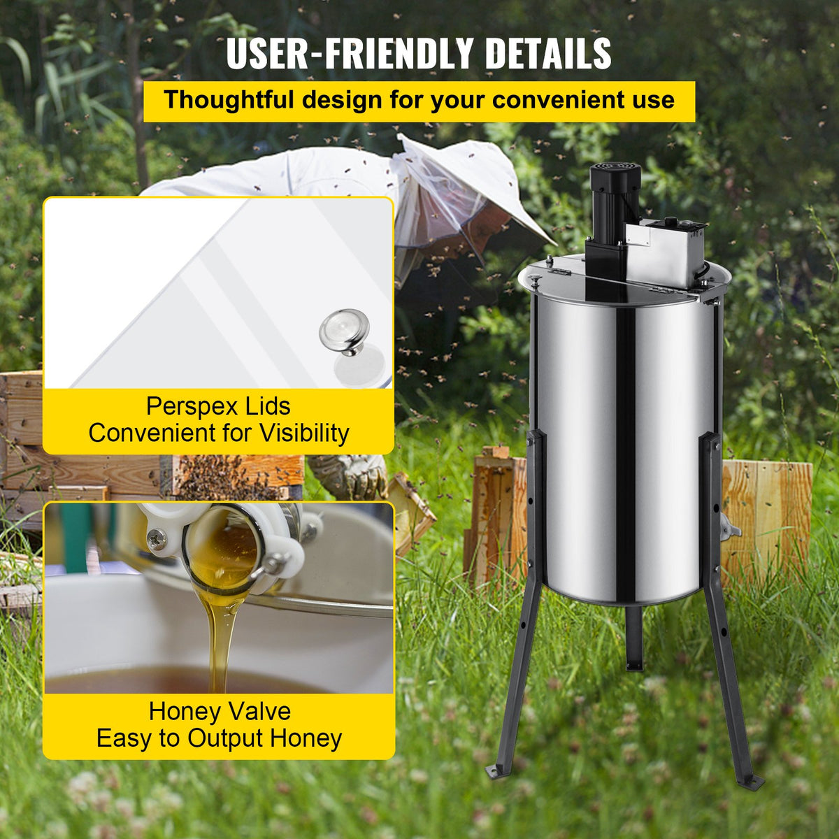 Brand New Large Two 2 Frame Stainless Steel Electric Honey Extractor V952-LXXDDYMJ000000001V3