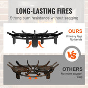 Log Grate, 27 inch Heavy Duty Wheel Fire Grate with 6 Support Legs, Solid Powder-coated Steel Bars, Log V952-LXYMP6X20MM27JRUUV0