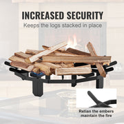 Log Grate, 27 inch Heavy Duty Wheel Fire Grate with 6 Support Legs, Solid Powder-coated Steel Bars, Log V952-LXYMP6X20MM27JRUUV0
