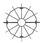 Log Grate, 27 inch Heavy Duty Wheel Fire Grate with 6 Support Legs, Solid Powder-coated Steel Bars, Log V952-LXYMP6X20MM27JRUUV0