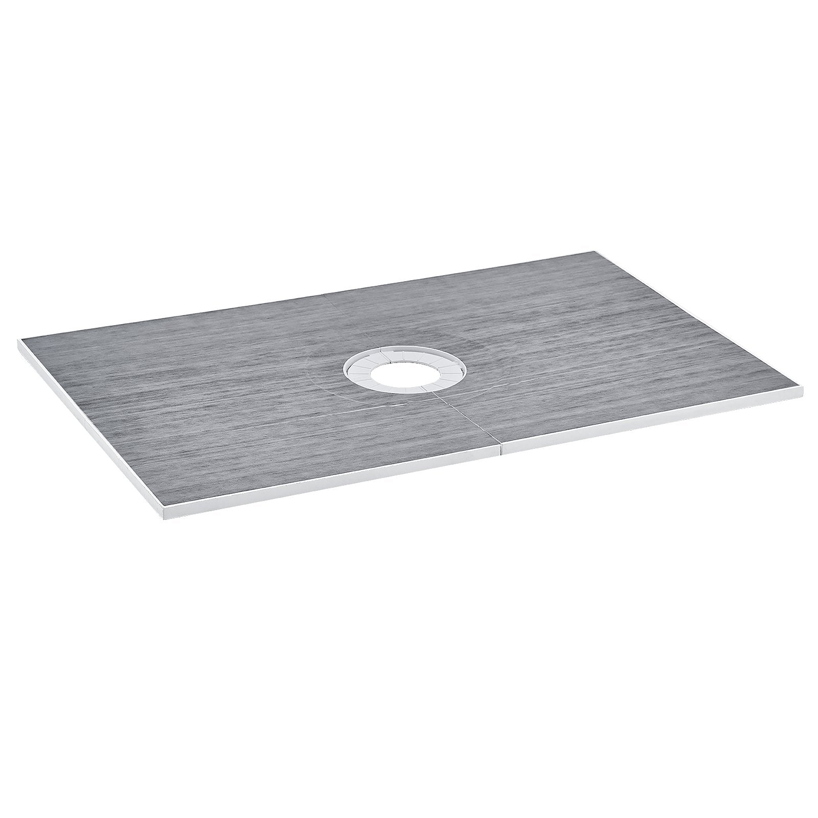 Shower Curb Kit, 1524x965mm Shower Pan Kit with 160mm Central Drain, Lightweight EPS Shower Installation Kits V952-LYAZDB6038YCSTGNWV0