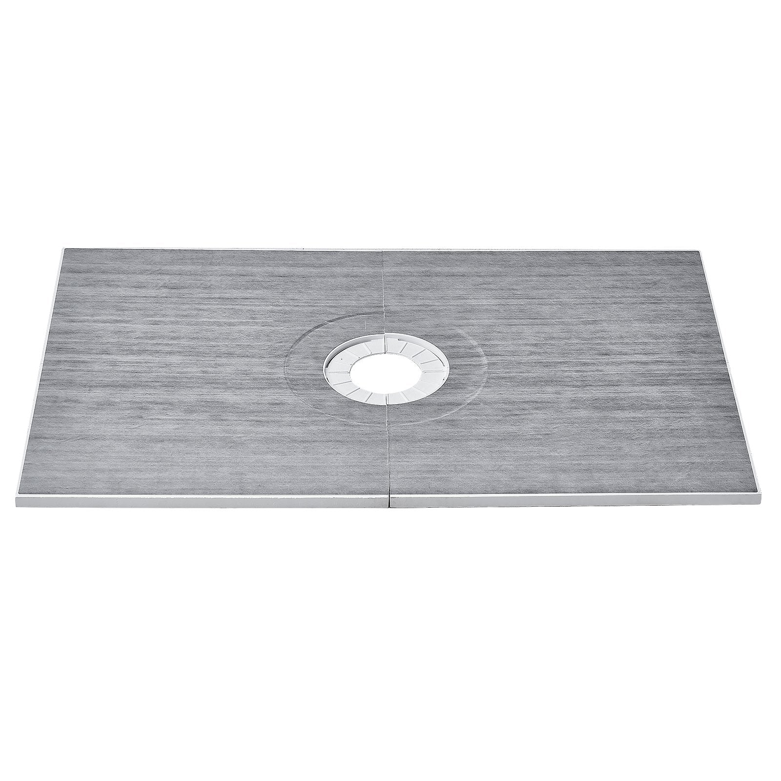 Shower Curb Kit, 1524x965mm Shower Pan Kit with 160mm Central Drain, Lightweight EPS Shower Installation Kits V952-LYAZDB6038YCSTGNWV0