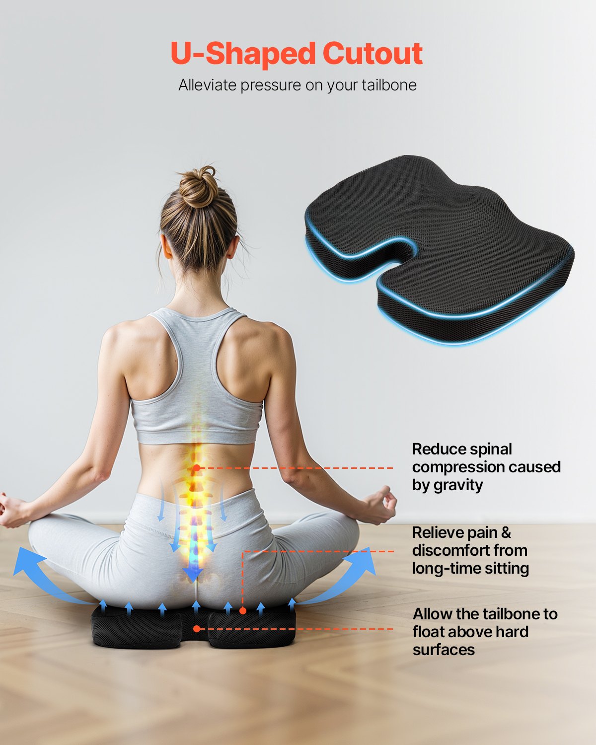 Seat Cushion, Memory Foam Seat Chair Cushion for Pressure Relief, Soft & Breathable Wheelchair Seat Pad with V952-LYDCGZDHM000M1SKH001V0