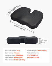 Seat Cushion, Memory Foam Seat Chair Cushion for Pressure Relief, Soft & Breathable Wheelchair Seat Pad with V952-LYDCGZDHM000M1SKH001V0