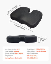Seat Cushion, Cooling Gel + Memory Foam Seat Cushion, Pressure-Relief Wheelchair Seat Pad with U-Shaped V952-LYDCGZDHMNJ0V30SJ001V0